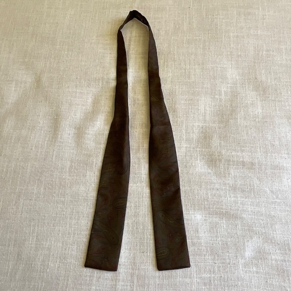 Roots Handmade Paisley Geometric Print  Silk Skinny Scarf Unisex Made in England - Picture 7 of 10